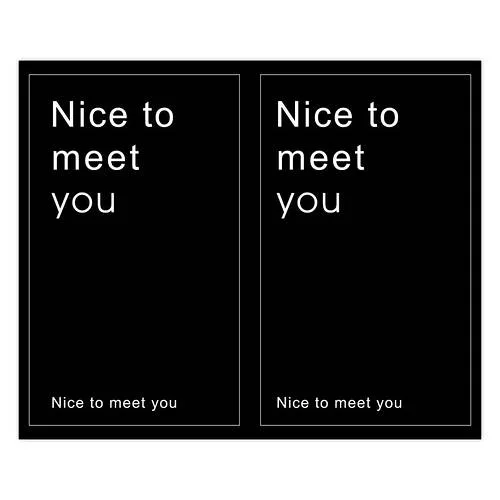 Наліпка "Nice to meet you" 6×10 см чорна (50 шт)