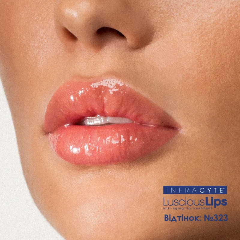 Infracyte Luscious Lips 323 Bronze Goddness Антивіковий блиск для збільшення об єму губ 323 Чистий нюд з шимером