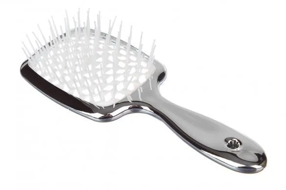 Щітка для волосся масажна Cecilia Super Hair Brush хромована, срібна