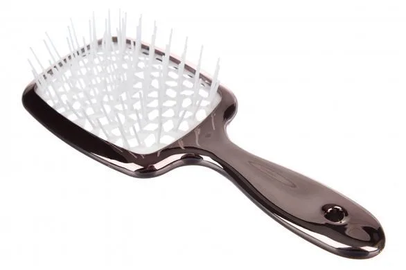 Щітка для волосся масажна Cecilia Super Hair Brush хромована, коричнева