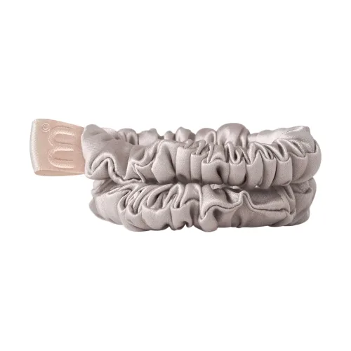 Набір із 2 тонких шовкових міні-резинок MON MOU Silk Mini Slim Scrunchie Set — відтінок Taupe Taupe