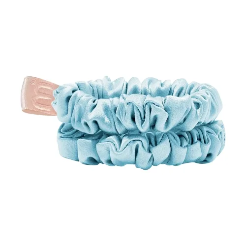 Набір із 2 тонких шовкових міні-резинок MON MOU Silk Mini Slim Scrunchie — відтінок Baby Blue Baby Blue