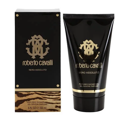 Жіночий парфумований гель для душу Roberto Cavalli Nero Assoluto 150ml, квітковий деревний аромат
