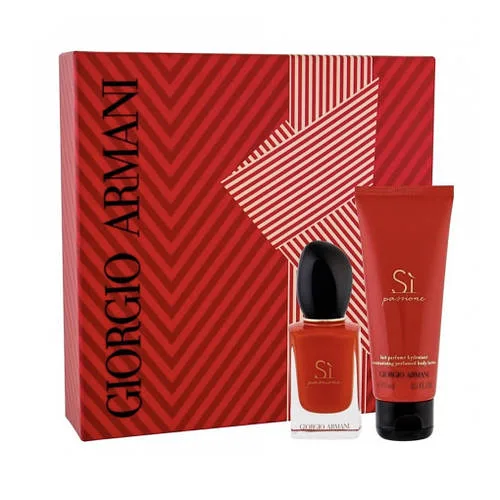 Жіночий подарунковий набір Giorgio Armani Si Passione парфумована вода 30ml + лосьйон 75ml, фруктовий аромат