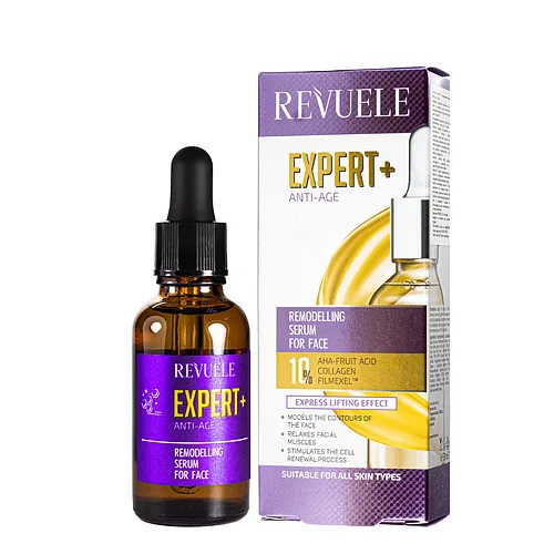 Сироватка для обличчя Revuele Expert+ Remodelling Face Serum Anti-Ageing Collagen 30 мл