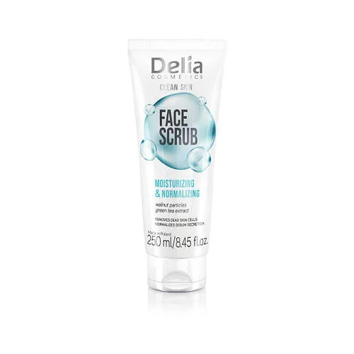 Скраб для обличчя зволожуючий нормалізуючий Delia Cosmetics Clean Skin, 250 мл