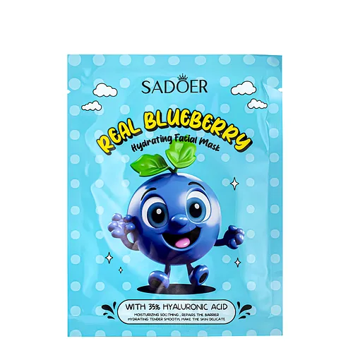 Маска шкіри обличчя зволожувальна Sadoer Real Blueberry тканинна 25g (SD34748)