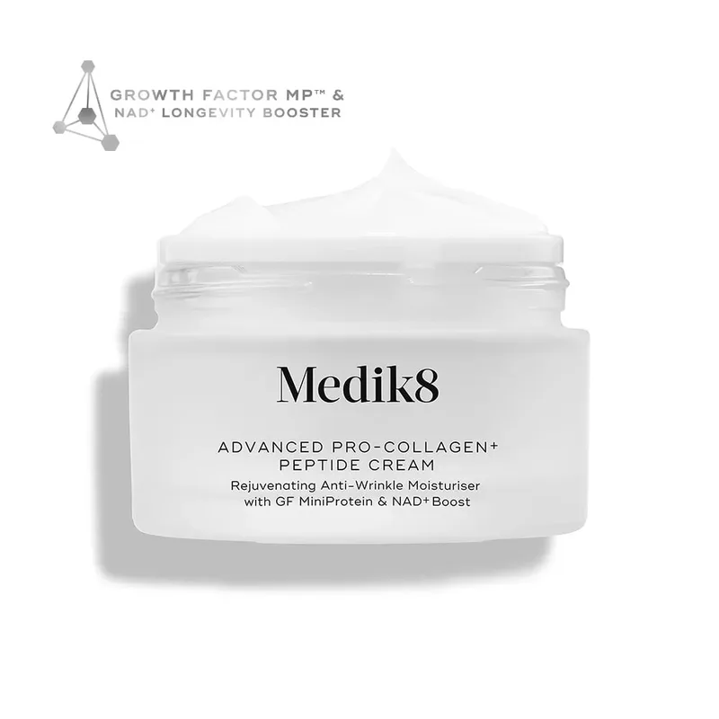 Medik8 Advanced Pro-Collagen Peptide Cream Омолоджувальний зволожувальний крем від зморшок із фактором росту MiniProtein™ та бустером довголіття NAD+ 50 мл
