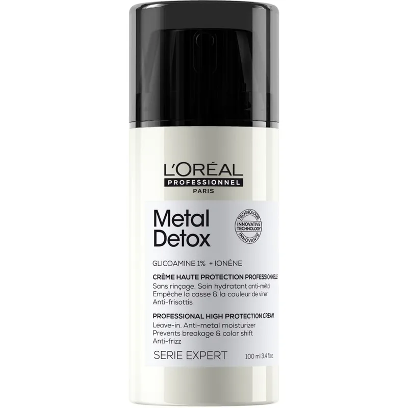 L'Oreal Professionnel Metal Detox Professional High Protection Cream Професійний крем-догляд для зменшення ламкості всіх типів волосся та небажаної зміни кольору 100 мл.