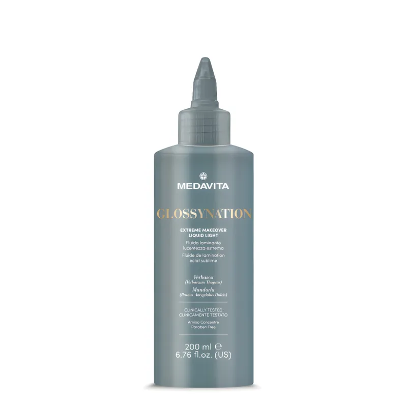 Medavita Glossynation Extreme Makeover Liquid Light Ламелярний кондиціонер «Рідке сяйво» з ефектом ламінування волосся 200 мл
