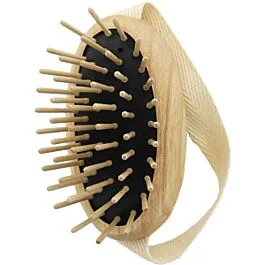 Scalp massage brush with wooden pins