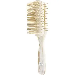 Big disassembled brush with long wooden pins pearly white