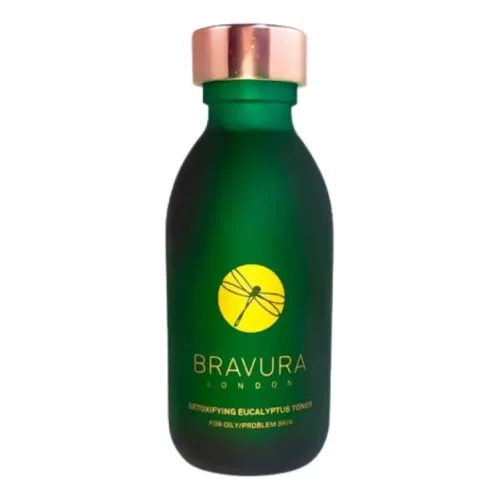 Евкаліптовий тонер з 15% AHA/BHA кислотами та камфорою BRAVURA LONDON Detoxifying Eucalyptus Astringent Toner 15% AHA/BHA — обʼєм 150 мл