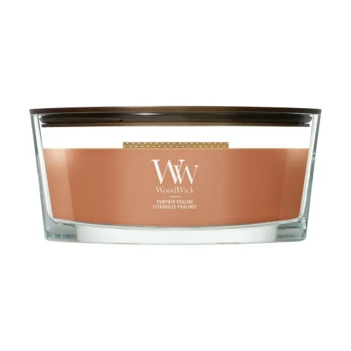 Ароматична свічка з нотами гарбуза та спецій WOODWICK Ellipse Pumpkin Praline — вага 453 г