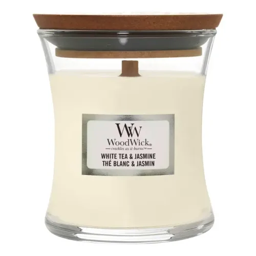 Ароматична свічка з ароматом жасмину WOODWICK Mini White Tea & Jasmine — вага 85 г