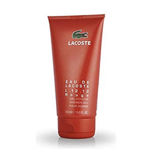 Чоловічий парфумований гель для душу Lacoste Eau De Lacoste L.12.12 Rouge 150ml, пряний деревний аромат