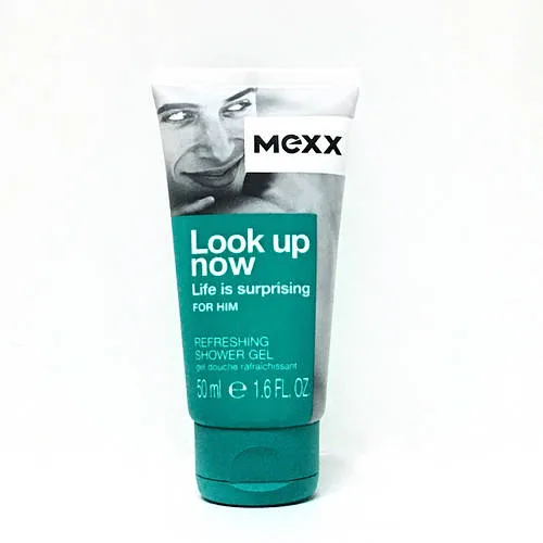 Чоловічий парфумований гель для душу MEXX Look Up Now for Him 50ml, зелений деревний фужерний аромат