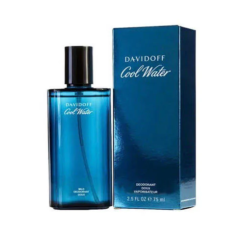 Парфумований дезодорант спрей чоловічий Davidoff Cool Water 75ml, свіжий фужерний водяний аромат