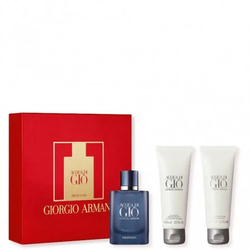 Набір Giorgio Armani Acqua di Gio Profondo ( парфумована вода 40 мл + гель для душу 75мл+ бальзам 75мл )