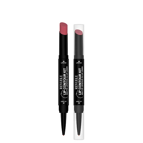 Помада матова з олівцем для губ 2 у 1 Revuelle Lip Contour Kit тон 05 Кораловий, 1,8 + 0,2 г