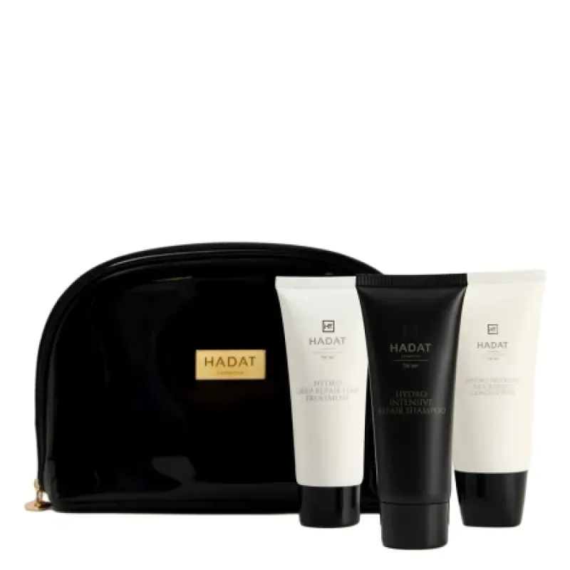 Ревіталізуючий набір з косметичкою Hadat - Hydro Intensive Repair Set 70ml+70ml+70ml