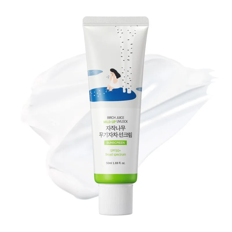 Сонцезахисний крем з березовим соком Round Lab Birch Juice Mild-Up Sunscreen SPF50+PA++++, 50 мл