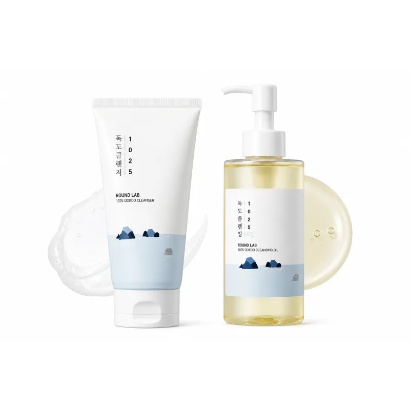 Набір для двоетапного очищення Round Lab 1025 Dokdo Cleansing Oil 200 мл + 1025 Dokdo Cleanser 150 мл