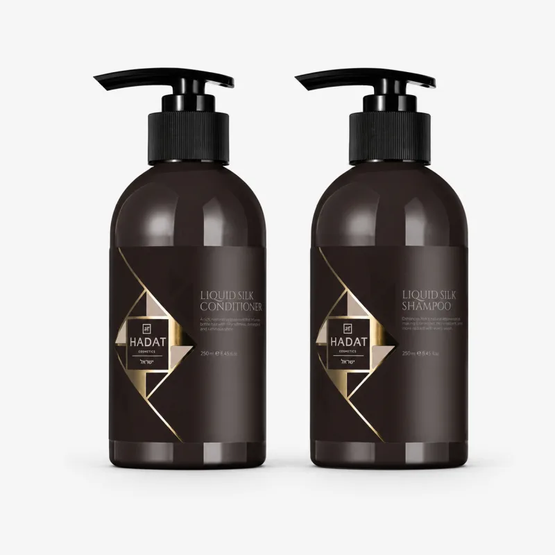 Набір для блиску та гладкості Hadat Liquid Silk Shine Duo, Шампунь Liquid Silk 250 мл + Кондиціонер Liquid Silk 250 мл