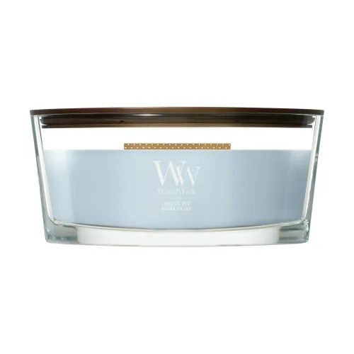 Ароматична свічка з ароматомсвіжості та чистоти WOODWICK Ellipse Lakeside Mist — вага 453 г