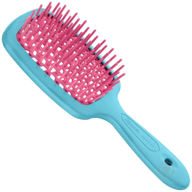 Janeke Superbrush small Щітка для волосся чорна з бірюзовим