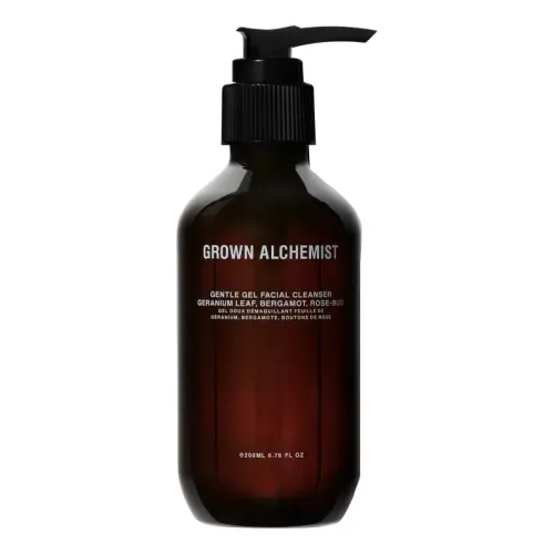 М'який очищуючий гель для обличчя GROWN ALCHEMIST Gentle Gel Facial Cleanser: Geranium Leaf, Bergamot, Rosebud — обʼєм 200 мл