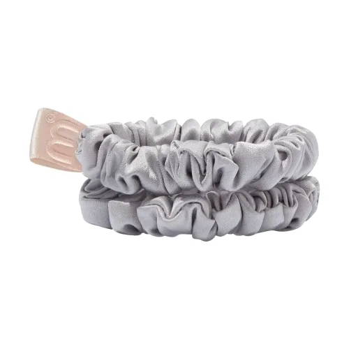 Набір із 2 тонких шовкових міні-резинок MON MOU Silk Mini Slim Scrunchie Set — відтінок Pearl Gray Pearl Gray