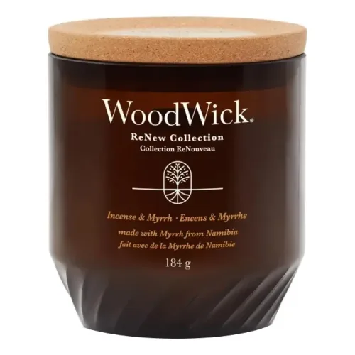 Ароматична свічка з ароматом прянощів WOODWICK ReNew Medium Incense & Myrrh — вага 184 г