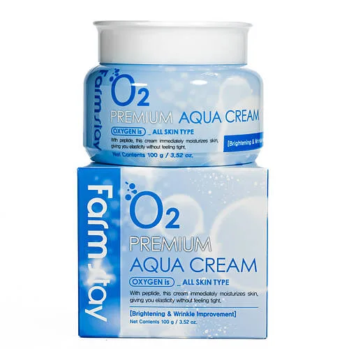 Крем для обличчя зволожувальний FarmStay O2 Aqua Cream кисневий з ніацинамідом 100 мл