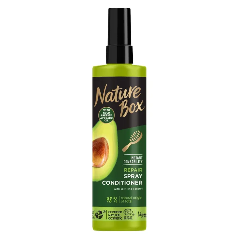 Експрес-кондиціонер Nature Box для відновлення волосся та проти посічених кінчиків з олією авокадо холодного віджиму 200 мл