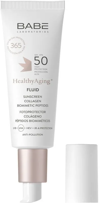 Babe Sun Healthy Aging Сонцезахисний флюїд з колагеном та пептидами (SPF 50)