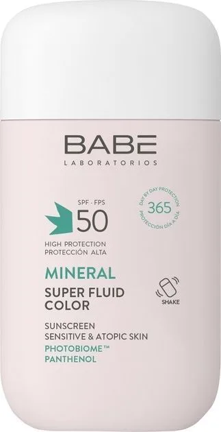 Babe Sun Сонцезахисний мінеральний тонуючий флюїд з фіз. фільтрами (SPF50+)