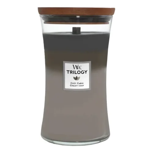 Ароматична свічка з тришаровим ароматом WOODWICK Large Trilogy Cozy Cabin — вага 609 г