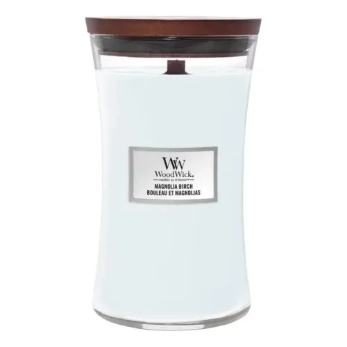 Ароматична свічка з нотами магнолії та берези WOODWICK Large Magnolia Birch — вага 609 г