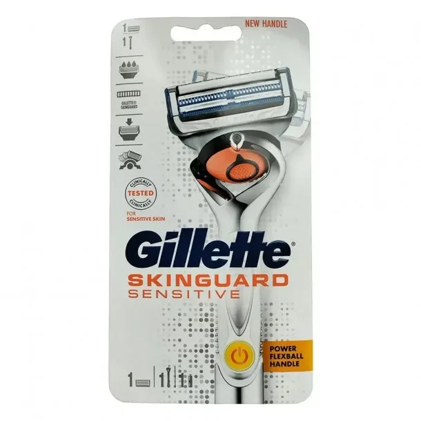 Станок для Гоління Чоловічий Джилет Скінгуард - Gillette Skinguard Sensitive Flexball Power Handle Skin 1 Cartridge 3 sku