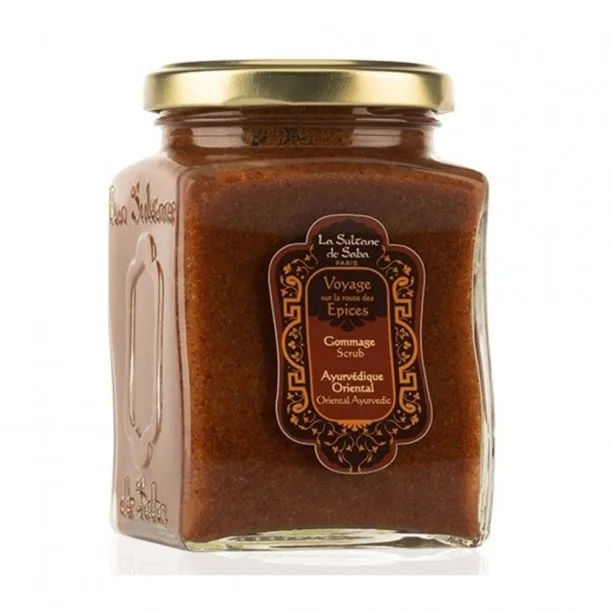 Сольовий Скраб для Тіла з Ароматом Амбри, Ваніль та Пачулі - La Sultane de Saba Gommage Scrub Oriental Ayurvedic Amber Vanilla Patchouli Fragrance 300 g