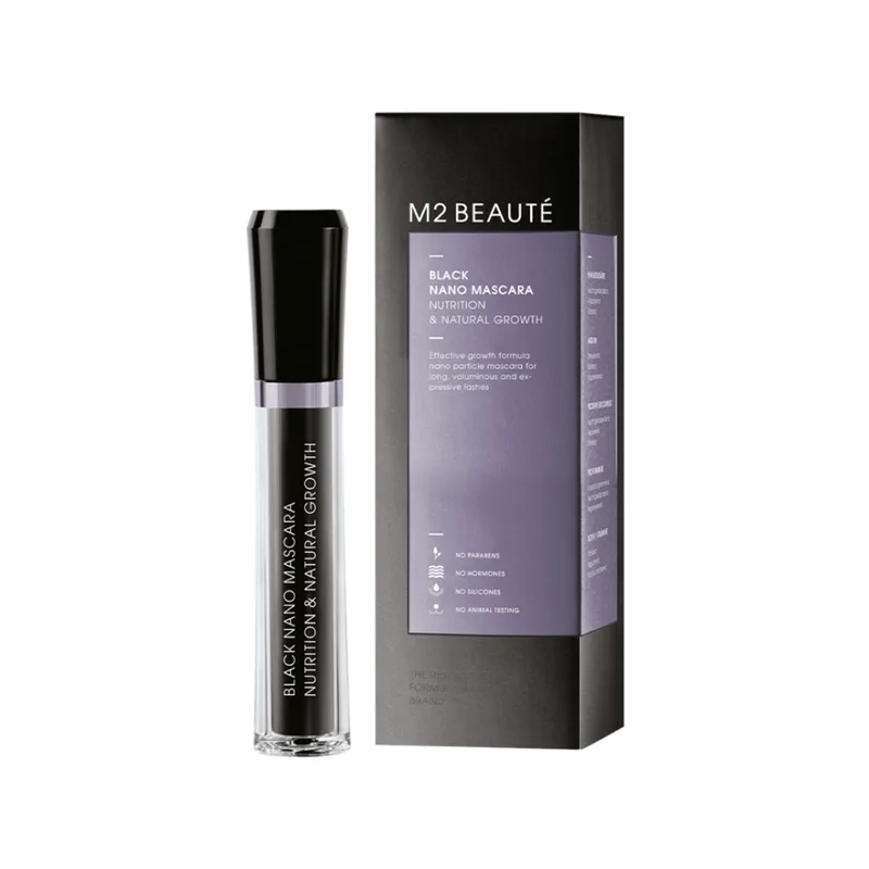 M2 BEAUTE BLACK NANO MASCARA NUTRITION & NATURAL GROWTH Nano туш-догляд з CU-пептидом для вій (+25%)