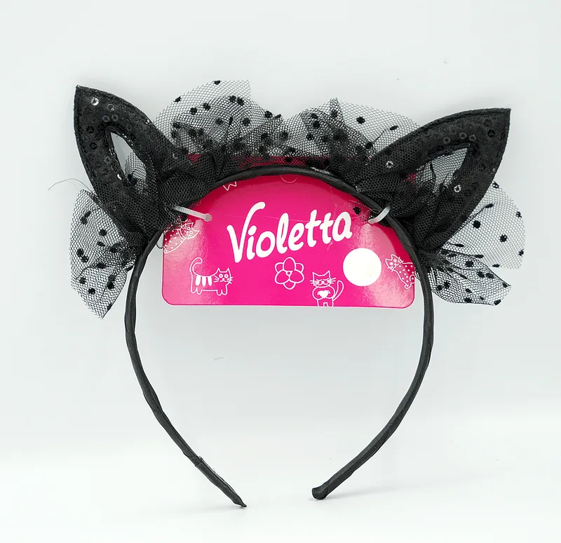 Обідок для волосся дитячий Violetta з вушками Котячі вушка 1 шт