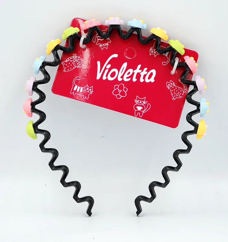 Violetta Дитячий ободок для волосся з квітками, 1шт