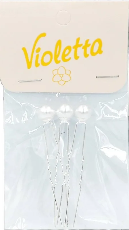 Шпильки для волосся Violetta (CH-SM-23-519) з перлинами 3 шт.