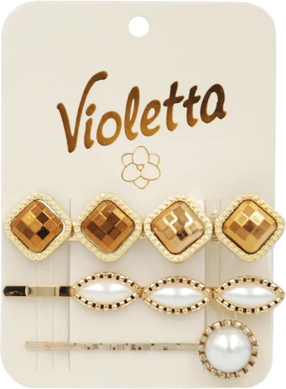 Заколки Violetta для волосся (затиск+невидимки) (CH-SM-23-321) 3 шт.