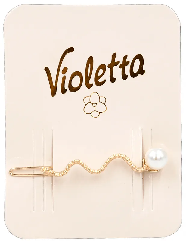 Заколка для волосся Violetta з великою штучною перлиною 1 шт
