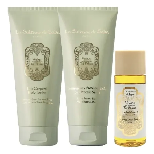 Набір для догляду за тілом Мускус, Ладан, Троянда LA SULTANE DE SABA Taj Palace Trio Set Musk Incense Rose