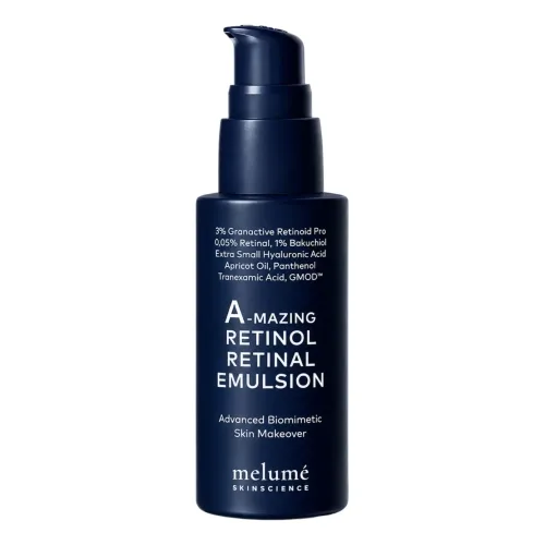 Нічна мікроемульсія з ретиноїдом і ретиналем MELUMÉ SKINSCIENCE A-mazing Retinol Retinal Emulsion — обʼєм