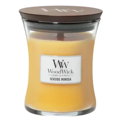 Ароматична свічка з ароматом цитрусових та винограду WOODWICK Medium Seaside Mimosa — вага 275 г
